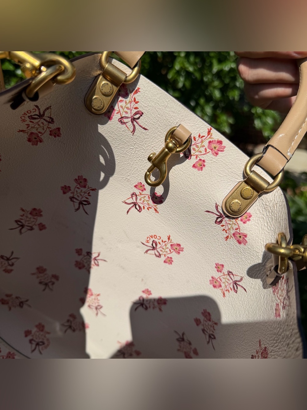 COACH ROGUE TOTE WITH FLORAL BOW PRINT INTERIOR (28430) - Picture 10 of 15